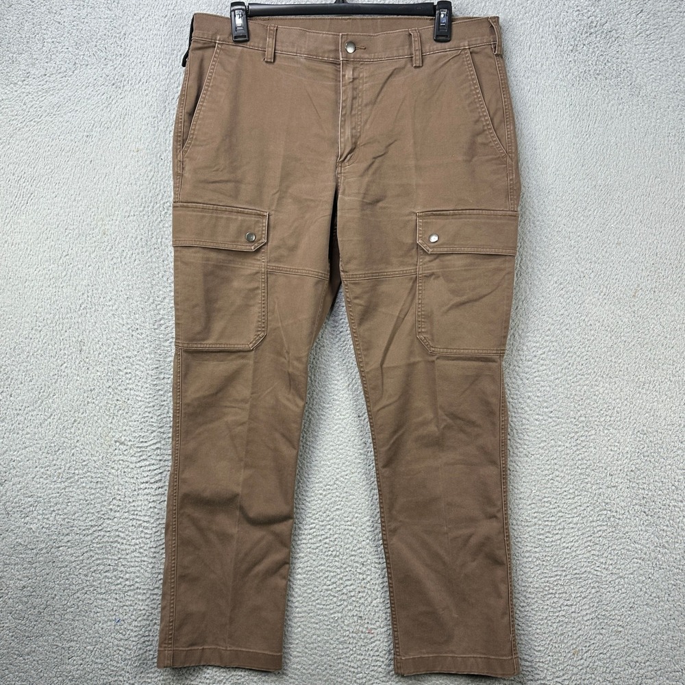 Duluth Trading Co. 40 Grit Pants Cargo Mens 38X32 Brown Slim Fit Pocket Stretch